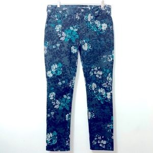 Gap Jeans NWOT Denim Floral Always Skinny Textured Print Size 12